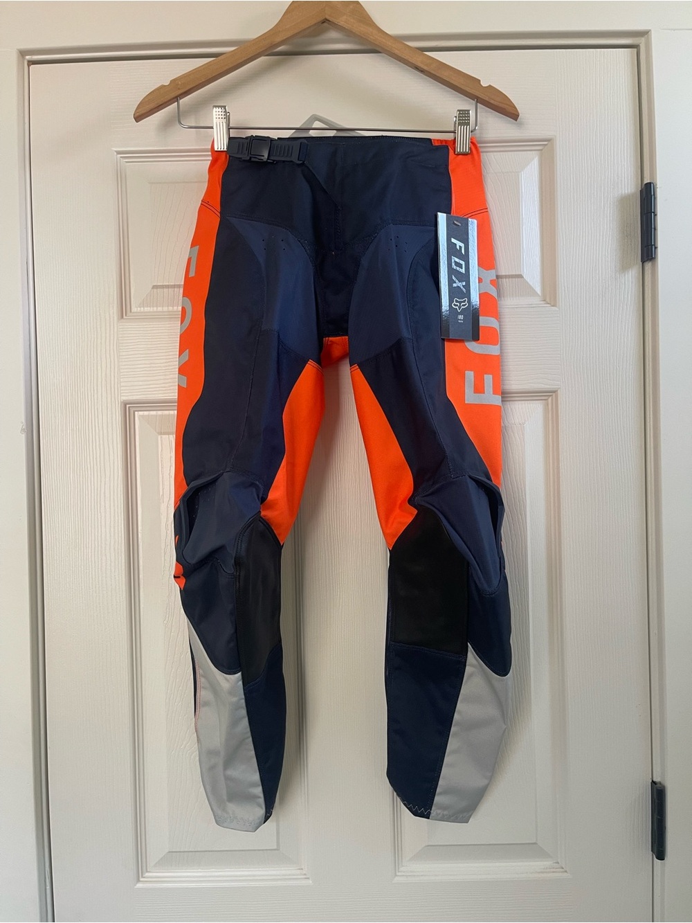 NWT Youth Fox Racing 180 Nitro Motocross Pants Fluorescent Orange Navy Size 26